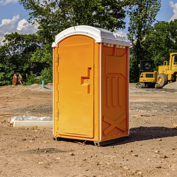 how often are the portable toilets cleaned and serviced during a rental period in Brookings County